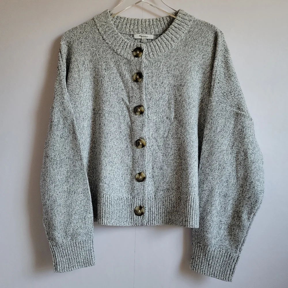 Madewell Broadway Cardigan Button Front Long Sleeve Gray Sweater NWT - Picture 5 of 7